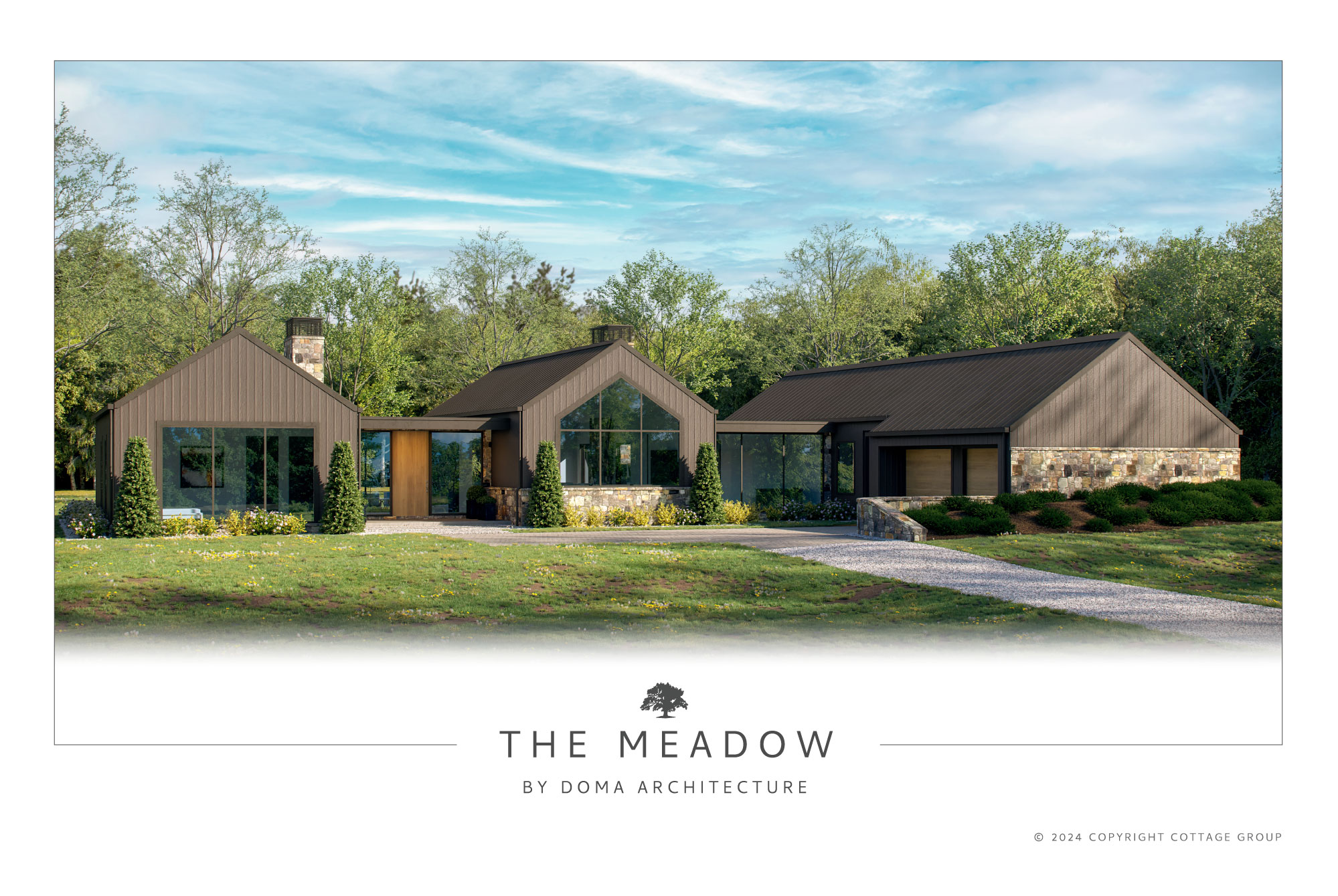 The Meadow floorplan front elevation rendering